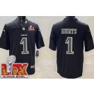 Men's Philadelphia Eagles #1 Jalen Hurts Limited Black Fashion Super Bowl LIX Vapor Jersey