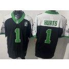 Men's Philadelphia Eagles #1 Jalen Hurts Limited Black Thanksgiving FUSE Vapor Jersey