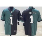 Men's Philadelphia Eagles #1 Jalen Hurts Limited Green Black Split Vapor Jersey