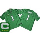 Men's Philadelphia Eagles #1 Jalen Hurts Limited Kelly Green C Patch FUSE Vapor Jersey