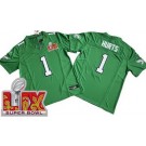 Men's Philadelphia Eagles #1 Jalen Hurts Limited Kelly Green Super Bowl LIX FUSE Vapor Jersey
