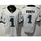 Men's Philadelphia Eagles #1 Jalen Hurts Limited White FUSE Vapor Jersey