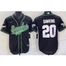 Men's Philadelphia Eagles #20 Brian Dawkins Black Throwback Baseball Jersey