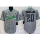Men's Philadelphia Eagles #20 Brian Dawkins Gray Baseball Jersey