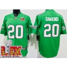 Men's Philadelphia Eagles #20 Brian Dawkins Limited Kelly Green Super Bowl LIX Vapor Jersey