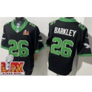 Men's Philadelphia Eagles #26 Saquon Barkley Limited Black Alternate Super Bowl LIX FUSE Vapor Jersey