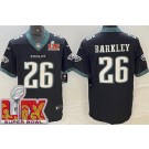 Men's Philadelphia Eagles #26 Saquon Barkley Limited Black Super Bowl LIX Vapor Jersey