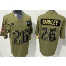 Men's Philadelphia Eagles #26 Saquon Barkley Limited Green 2025 Salute To Service Jersey
