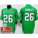 Men's Philadelphia Eagles #26 Saquon Barkley Limited Kelly Green Super Bowl LIX Vapor Jersey