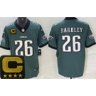 Men's Philadelphia Eagles #26 Saquon Barkley Limited Midnight Green Captain Patch Vapor Jersey