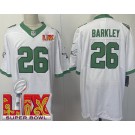 Men's Philadelphia Eagles #26 Saquon Barkley Limited White Alternate Super Bowl LIX Vapor Jersey