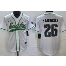 Men's Philadelphia Eagles #26 Saquon Barkley Limited White Baseball Jersey