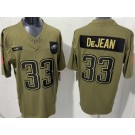 Men's Philadelphia Eagles #33 Cooper DeJean Limited Green 2025 Salute To Service Jersey