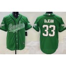 Men's Philadelphia Eagles #33 Cooper DeJean Limited Kelly Green Baseball Jersey