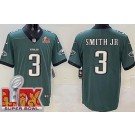 Men's Philadelphia Eagles #3 Nolan Smith Limited Green Super Bowl LIX Vapor Jersey