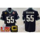 Men's Philadelphia Eagles #55 Brandon Graham Limited Black C Patch Super Bowl LIX Vapor Jersey