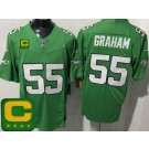 Men's Philadelphia Eagles #55 Brandon Graham Limited Kelly Green C Patch FUSE Vapor Jersey