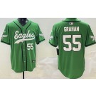Men's Philadelphia Eagles #55 Brandon Graham Limited Kelly Green Fashion Baseball Jersey