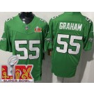 Men's Philadelphia Eagles #55 Brandon Graham Limited Kelly Green Super Bowl LIX FUSE Vapor Jersey