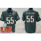 Men's Philadelphia Eagles #55 Brandon Graham Limited Midnight Green Super Bowl LIX Vapor Jersey