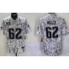 Men's Philadelphia Eagles #62 Jason Kelce Limited Arctic Camo 2024 Salute to Service Jersey