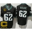 Men's Philadelphia Eagles #62 Jason Kelce Limited Black C Patch FUSE Vapor Jersey