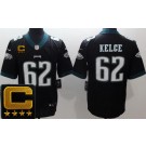Men's Philadelphia Eagles #62 Jason Kelce Limited Black C Patch Vapor Jersey