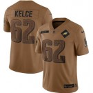Men's Philadelphia Eagles #62 Jason Kelce Limited Brown 2023 Salute To Service Jersey