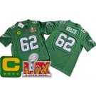 Men's Philadelphia Eagles #62 Jason Kelce Limited Kelly Green C Patch Super Bowl LIX FUSE Vapor Jersey