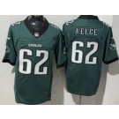 Men's Philadelphia Eagles #62 Jason Kelce Limited Midnight Green FUSE Vapor Jersey