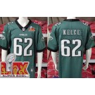 Men's Philadelphia Eagles #62 Jason Kelce Limited Midnight Green Super Bowl LIX Vapor Jersey