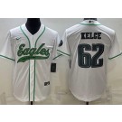 Men's Philadelphia Eagles #62 Jason Kelce Limited White Baseball Jersey