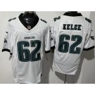 Men's Philadelphia Eagles #62 Jason Kelce Limited White FUSE Vapor Jersey