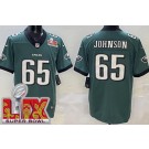 Men's Philadelphia Eagles #65 Lane Johnson Limited Green Super Bowl LIX Vapor Jersey