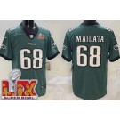 Men's Philadelphia Eagles #68 Jordan Mailata Limited Green Super Bowl LIX Vapor Jersey