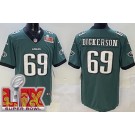 Men's Philadelphia Eagles #69 Landon Dickerson Limited Green Super Bowl LIX Vapor Jersey