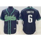 Men's Philadelphia Eagles #6 DeVonta Smith Limited Black Baseball Jersey