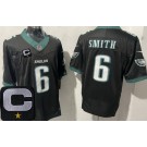 Men's Philadelphia Eagles #6 DeVonta Smith Limited Black C Patch FUSE Vapor Jersey