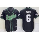 Men's Philadelphia Eagles #6 DeVonta Smith Limited Black Throwback Baseball Jersey