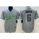 Men's Philadelphia Eagles #6 DeVonta Smith Limited Gray Baseball Jersey