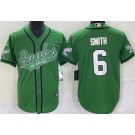 Men's Philadelphia Eagles #6 DeVonta Smith Limited Kelly Green Baseball Jersey