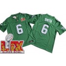 Men's Philadelphia Eagles #6 DeVonta Smith Limited Kelly Green Super Bowl LIX FUSE Vapor Jersey