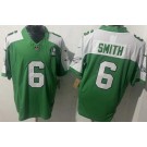 Men's Philadelphia Eagles #6 DeVonta Smith Limited Kelly Green Thanksgiving FUSE Vapor Jersey