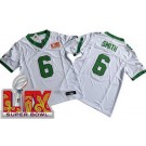 Men's Philadelphia Eagles #6 DeVonta Smith Limited White Alternate Super Bowl LIX FUSE Vapor Jersey