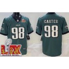 Men's Philadelphia Eagles #98 Jalen Carter Limited Green Super Bowl LIX Vapor Jersey