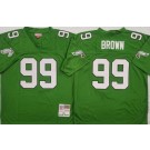 Men's Philadelphia Eagles #99 Jerome Brown Kelly Green 1990 Throwback Jersey