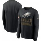Men's Philadelphia Eagles Black 2020 Salute To Service Long Sleeves T Shirt 210