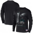 Men's Philadelphia Eagles Black NFL x Staple World Renowned Long Sleeve T Shirt