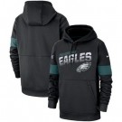 Men's Philadelphia Eagles Black Sideline Arch Jersey Performance Pullover Hoodie