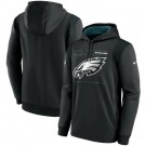 Men's Philadelphia Eagles Black Sideline Logo Performance Pullover Hoodie